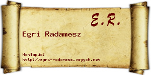 Egri Radamesz névjegykártya